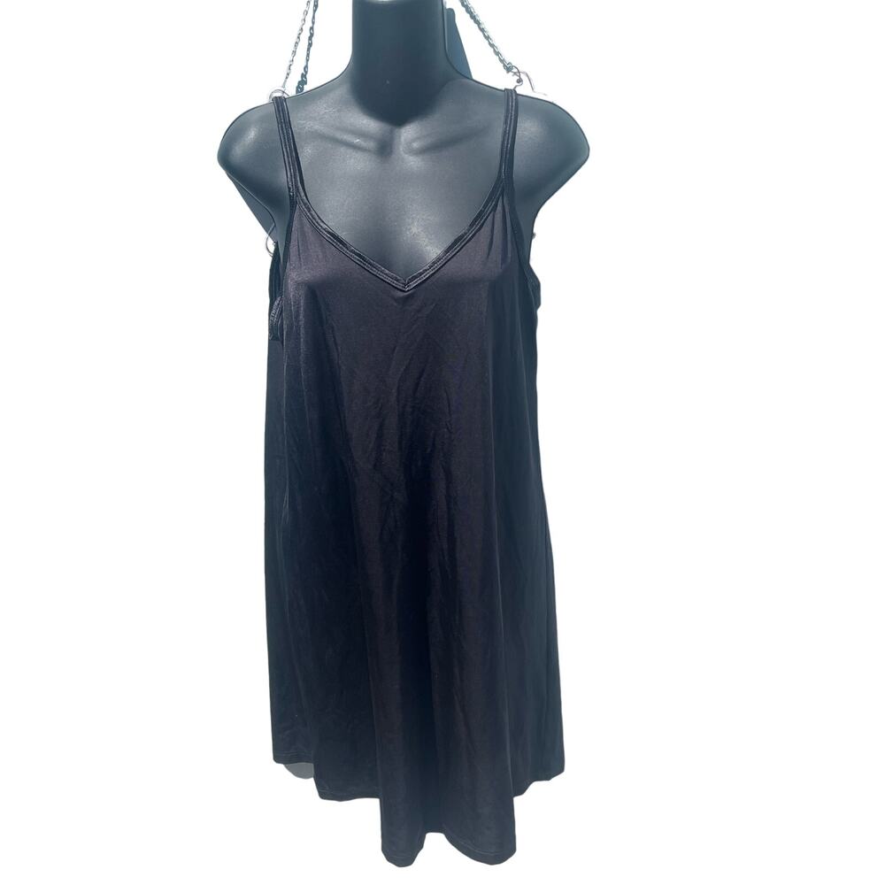 Vintage Vanity Fair Nightgown Long Full Slip Black Dress Womens 42 XL USA